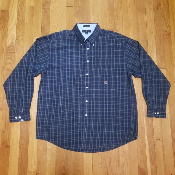 Vintage Tommy Hilfiger Golf Plaid Lion Crest Shirt - Picture 1 of 4